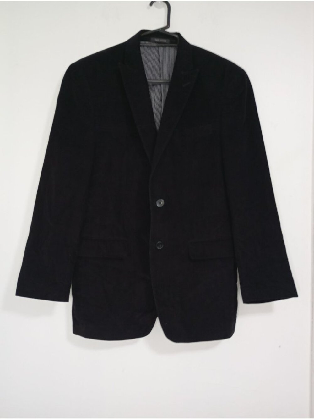 Calvin Klein Black Corduroy Blazer 36R Notch Lapel Fully Lined 100% Cotton Mens